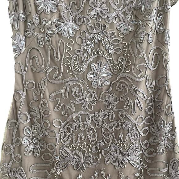 JS Collection Embellished Soutache Sheath Dress Sz 6 V-Neck Cocktail Formal - Picture 9 of 14